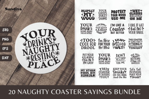Download 20 Alcohol Coaster Quotes SVG Bundle - Premium Resources