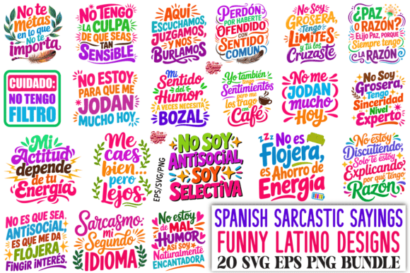 Download Spanish Sarcastic Sayings SVG PNG Bundle - Sarcastic sayings svg Collection