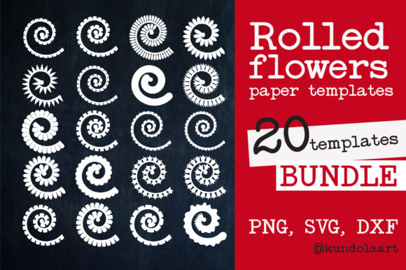 Download Rolled Flower Paper Template Set - Rolled Collection