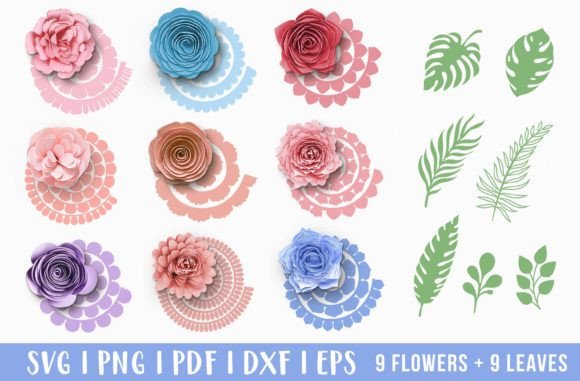 Download 3D Rolled Paper Flower DIY Bundle SVG - Rolled Collection