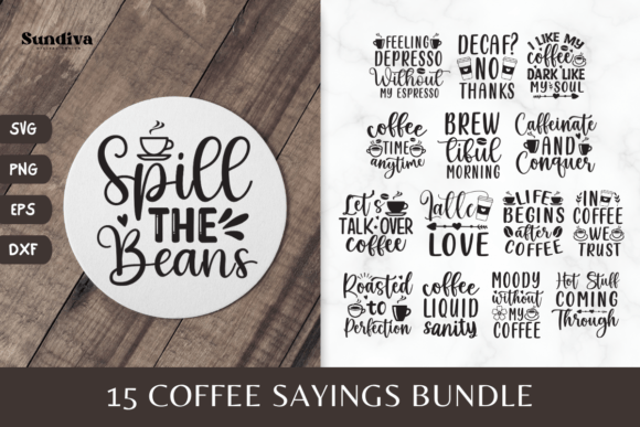 Download 15 Coaster Quotes SVG | Coffee Sayings - Premium Resources