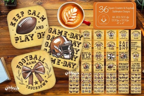 Download Football Square Coaster Quotes Bundle - Premium Resources