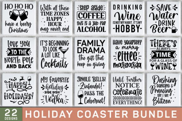 Download Christmas Holiday Coaster SVG Bundle - Premium Bundle