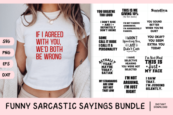 Download 15 Funny Sarcastic Sayings SVG Bundle V1 - Sarcastic sayings svg Collection